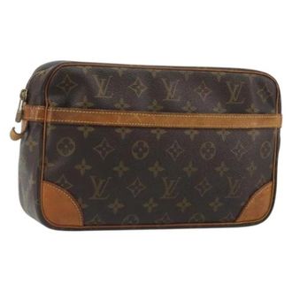 Louis Vuitton Pre-owned Monogram Clutch Bag - Dames - Pre-owned - Bruin - Maat: ONE Size Leer