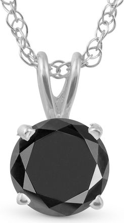 Pompeii3 3Ct Black Diamond Solitaire Pendant Necklace in 14k White or Yellow Gold