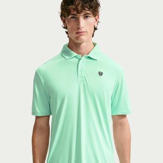 Nike Mens Par Dri-FIT Chest Logo Golf Polo in Green | IB0233-326