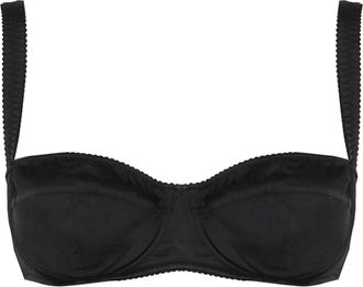 Dolce & Gabbana Ondergoed, Dames, Zwart, XL, Satijn, Satin Balconette BH
