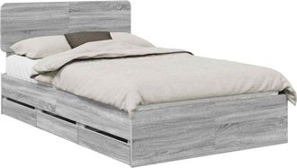 vidaXL Estructura De Cama Gris Sonoma 120 X 190 Cm Madera Ingenieril Vidaxl