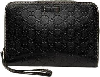 Gucci Pre-owned Vintage Clutch - Dames - Vintage Clutch - Zwart - ONE Size - Leer - Vintage