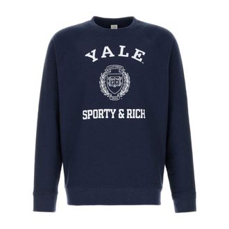 Sporty & Rich Sweatshirts, male, Blue, Size: XL Graphic-print Sweatshirt