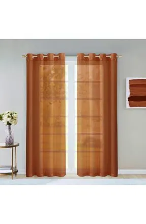 Dainty Home Sheer Set of 2 Panel Curtains in Spice at Nordstrom Rack, Size 108X84