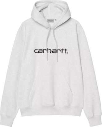 Carhartt Work in Progress Hoodies & sweatvesten, Heren, Grijs, XL, Hooded Sweatshirt met Geborduurd Logo