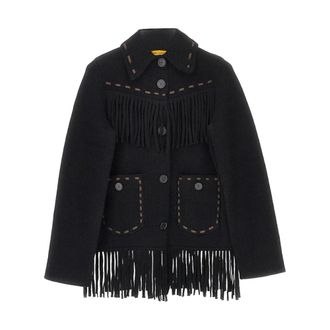 Guest In Residence Giacca Western con frange - - Jackets - Donna - Nero - S