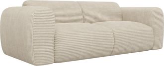 Vente-Unique Sof&aacute; de 3 plazas de pana beige POGNI de Maison C&eacute;phy