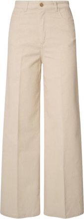 Cruna Taylor Wide Broeken - Dames - Wijde Broeken - Beige - L - Katoen - Broeken