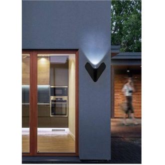 Trade Shop Trade Shop - Applique Led Esterno Parete 12 W Alluminio Nero Luce Fredda Calda Naturale Es61