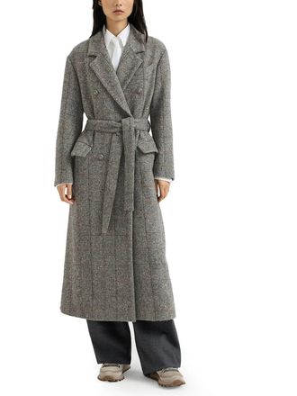 Brunello Cucinelli Check Tweed Coat - Gray