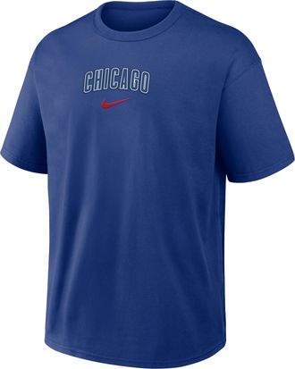 Nike Chicago Cubs City Name Max90 Nike Mens MLB T-Shirt in Blue | 04T64EWEJ-20N