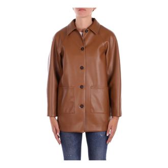 Max Mara Dames, Jassen, Bruin, Maat: XS Leer