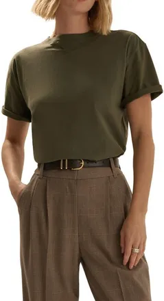 Favorite Daughter The Everyday Organic Cotton T-Shirt in Army at Nordstrom, Size X-Small