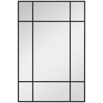 OEM Espejo Rectangular De Pared Espejo De Ventana 90x60 Cm Con Marco De Metal Espejo Decorativo Para Sal&oacute;n Dormitorio Negro
