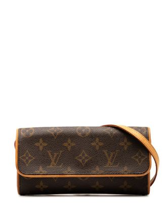 Louis Vuitton 2000 Pochette Twin PM crossbodytas met monogram - Bruin