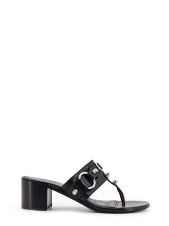 Balenciaga City Tong Leather Heeled Sandals