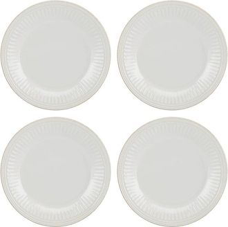 Lenox Set Of 4 French Perle Groove Dinner Plates