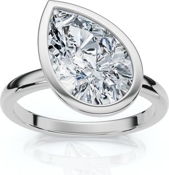 Pompeii3 Certified 2Ct Pear Solitaire Diamond Engagement Ring 14k Gold or Pt Lab Grown