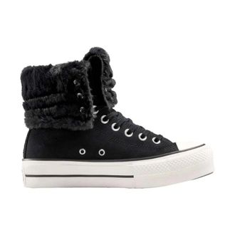 Converse Schoenen, Dames, Zwart, 40 EU, Leer, Chuck Taylor All Star Fold Over Lift X-High