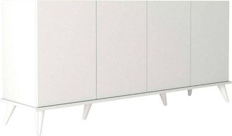 Dmora Aparador Circini, Buf&eacute; De Sal&oacute;n, Aparador De Sal&oacute;n, Despensa De Cocina, 180x45 H81 Cm, Blanco - Dmora