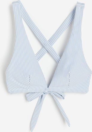 H&M Wattiertes Bikinitop - Blue