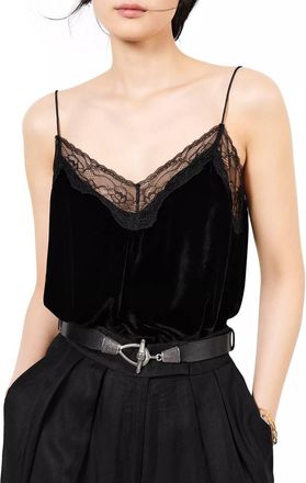 BA&SH Veira Lace Trim Camisole In Black