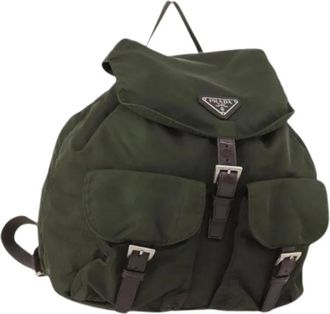 Prada Pre-owned Backpacks, female, Green, Size: ONE SIZE Pre-owned Vintage Nylon Backpack