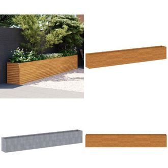vidaXL Letto rialzato da giardino 482x50x69 cm in acciaio Corten - Letto rialzato - Acciaio Corten