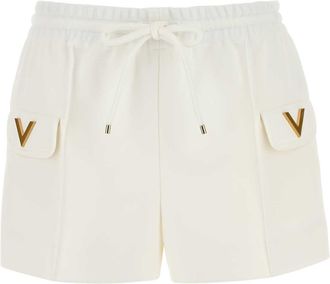 Valentino Garavani White Stretch Piquet Shorts