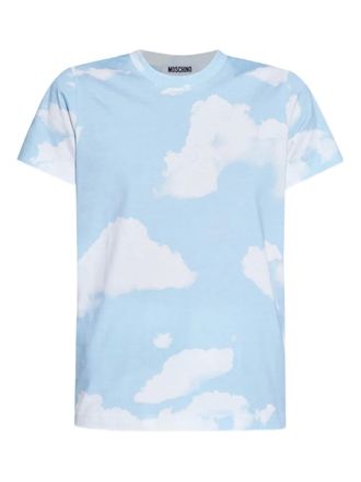 Moschino cloud-print T-shirt - women - Cotton - S - Blue