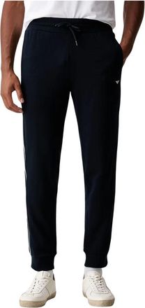 Emporio Armani Trainingsbroeken - Heren - Sweatpants - Blauw - L - Katoen - Broeken