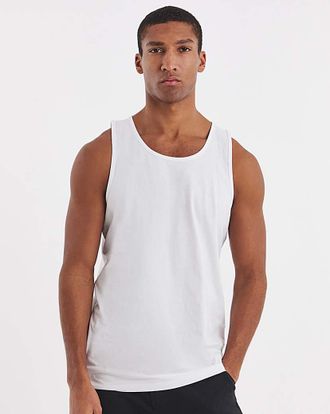 Jacamo Basic White Vest Long