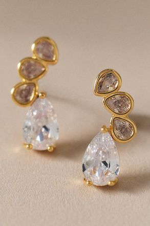 serefina Triple Teardrop Cubic Zirconia Earrings