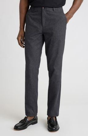 Bonobos Flat Front Brushed Cotton Herringbone Chinos in Charcoal Herringbone at Nordstrom Rack, Size 31 X 32
