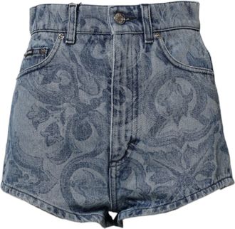 Dolce & Gabbana Bedrukte Denim Shorts