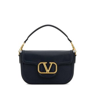 Valentino Garavani Midnight Blue Leather Alltime Shoulder Bag