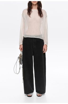 Bimba & Lola Sweater with Metallic Beads in White at Nordstrom, Size X-Small Eu