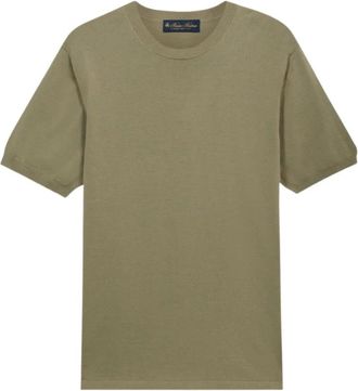 Brooks Brothers Gegemerceerd Katoenen T-shirt - Heren - T-shirts - Groen - 2XL - Katoen - Tops