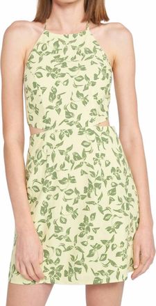 Emory Park Halter Neck Open Back Mini Dress In Green Floral