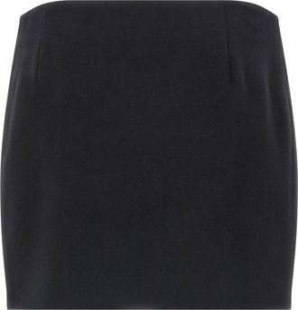 Ferragamo Womens Black Virgin Wool Long Skirt