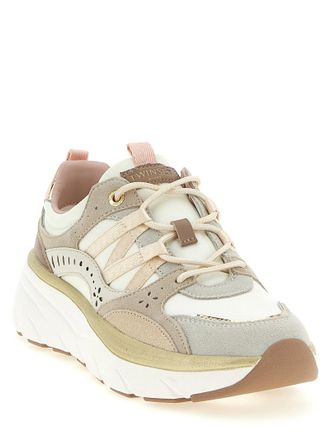 Twin-Set Suede & Laminated Leather Sneaker - Beige