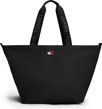 Tommy Jeans Tragetasche TOMMY JEANS TJW ESS DAILY TOTE, Damen, Gr. B/H/T: 52cm x 31cm x 26cm, schwarz, Textil, Taschen Tragetasche, Damen Umh&auml;ngetasche, Shopper m