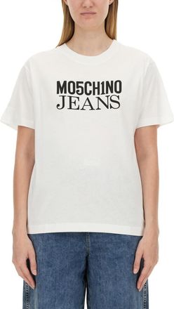 Moschino White Logo Crew Neck T-Shirt