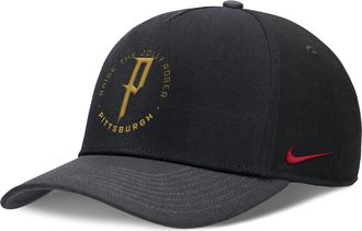 Nike Pittsburgh Pirates City Connect Rise Nike Mens Dri-FIT MLB A-Frame Adjustable Hat in Black | NB46166NPTB-NLH