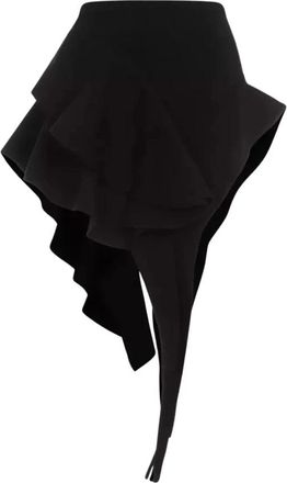 MUGLER Asymmetrische Minirok met Ruffles - Dames - Korte rokken - Zwart - S - Rokken