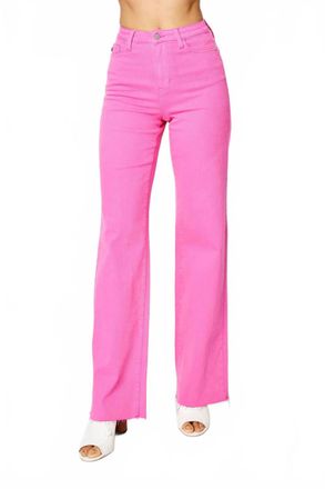 Judy Blue High Waist Garment Dyed 90s Straight Jeans In Hot Pink