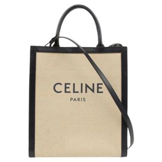 Celine Pre-owned Tote Bags, female, Beige, Size: ONE SIZE Pre-owned Vertical Small Cabas Tote and Shoulder Bag