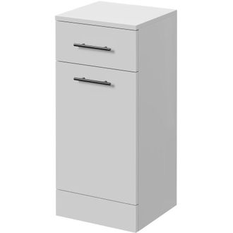 Alexander James Alexander James Gloss White 350mm x 330mm Laundry Basket - 350mm - Gunmetal Grey 96mm Bar Handle