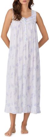 Eileen West Sleeveless Cotton Ballet Nightgown in White Lilac at Nordstrom, Size X-Small