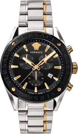 Versace VEHB00619 V-Chrono heren horloge zilver/zwart 44 mm